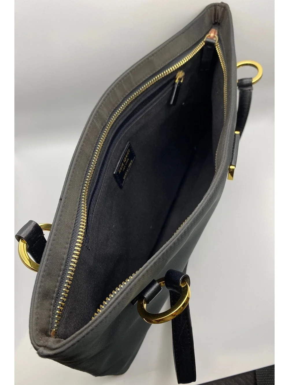 Vintage Kate Spade New York Black Nylon and Leather Shoulder Bag